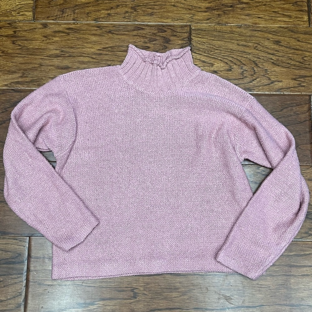 J crew roll neck‎ silk cotton knit sweater